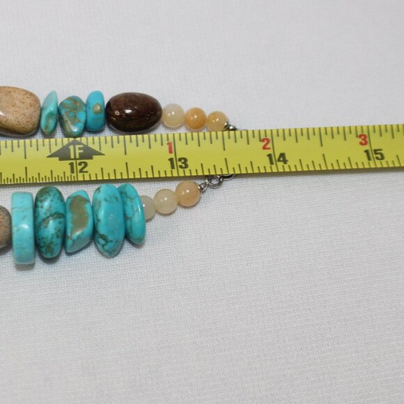 Large Turquoise Chunck and Gemstone Necklace - Picture 6 of 14